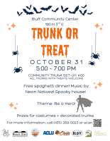 Town of Bluff's Halloween Trunk or Treat Event